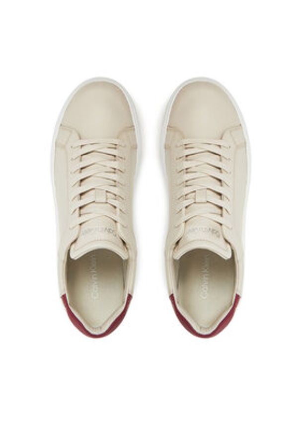 Calvin Klein Sneakersy HM0HM01016 Beżowy. Kolor: beżowy. Materiał: skóra