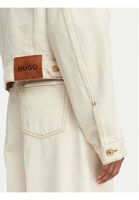 Hugo - HUGO Kurtka jeansowa Gisolia 50559618 Écru Relaxed Fit. Kolor: kremowy. Materiał: bawełna #3