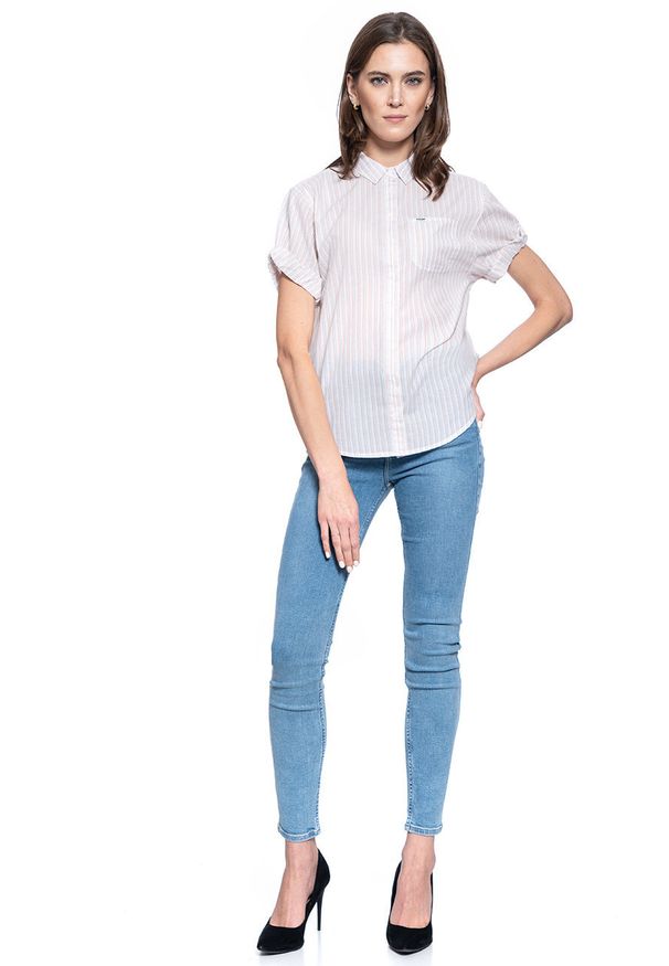 Wrangler - DAMSKA KOSZULA MATERIAŁOWA WRANGLER SUMMER SHIRT LAVENDAR HAZE W5R71YP14 112130319. Materiał: materiał