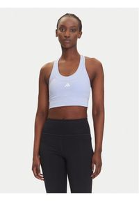 Adidas - adidas Biustonosz sportowy Run Pocket JI5991 Fioletowy Slim Fit. Kolor: fioletowy. Materiał: syntetyk. Sport: bieganie