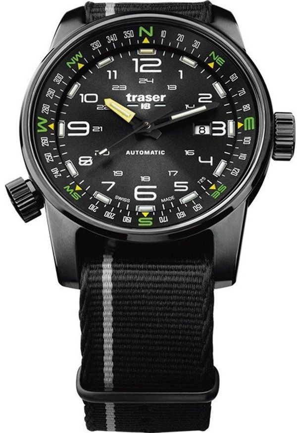 Zegarek Traser Zegarek męski Traser TS-107718 czarny. Kolor: czarny