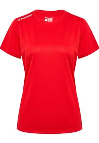 Koszulka sportowa treningowa damska T-shirt Hummel RUN Jersey. Kolor: czerwony, wielokolorowy, różowy. Materiał: jersey. Sport: bieganie