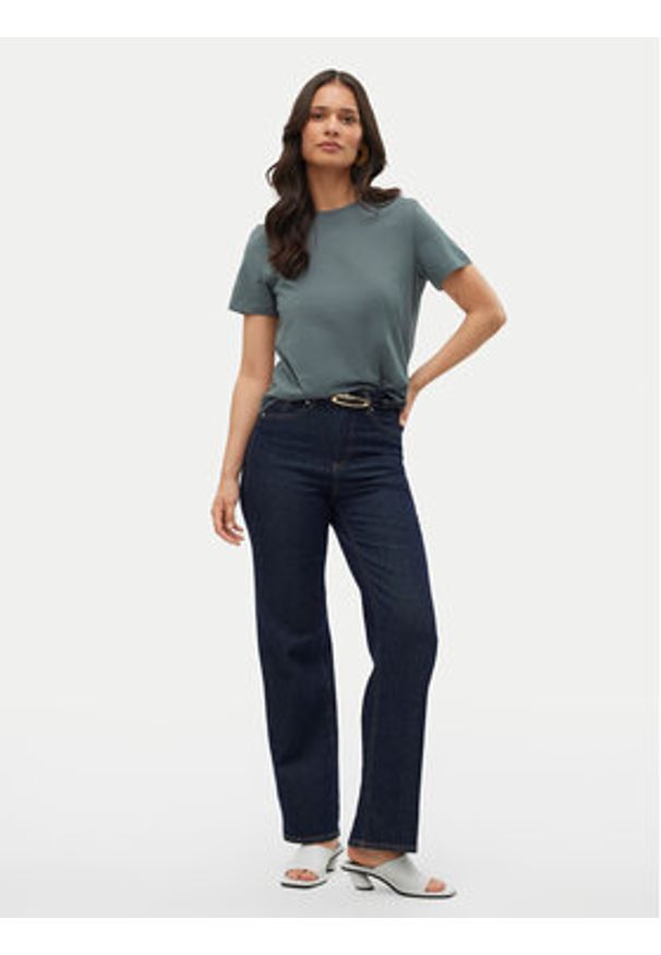 Vero Moda T-Shirt Paulina 10316991 Zielony Regular Fit. Kolor: zielony. Materiał: bawełna
