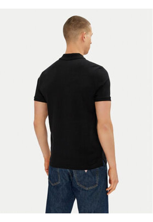 Moose Knuckles Polo Everett M34MT712 Czarny Slim Fit. Typ kołnierza: polo. Kolor: czarny. Materiał: bawełna