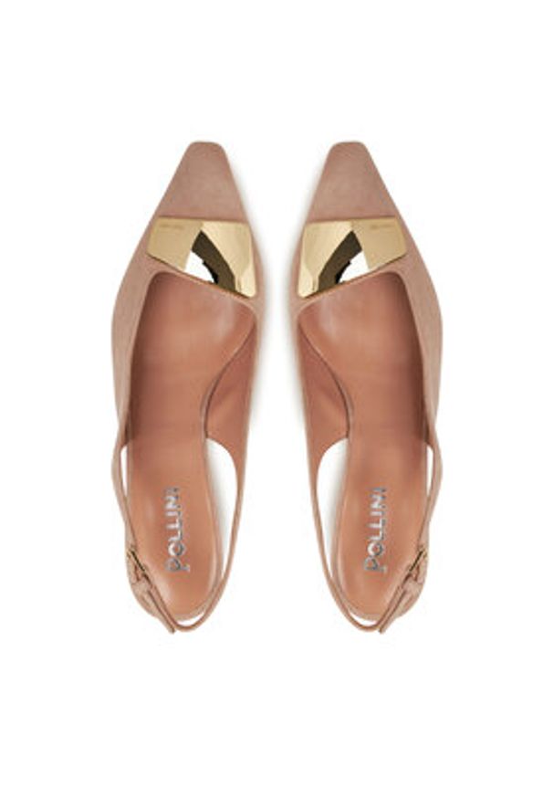 Pollini Czółenka SA10017C1MTA0122 Beżowy. Kolor: beżowy. Materiał: zamsz, skóra