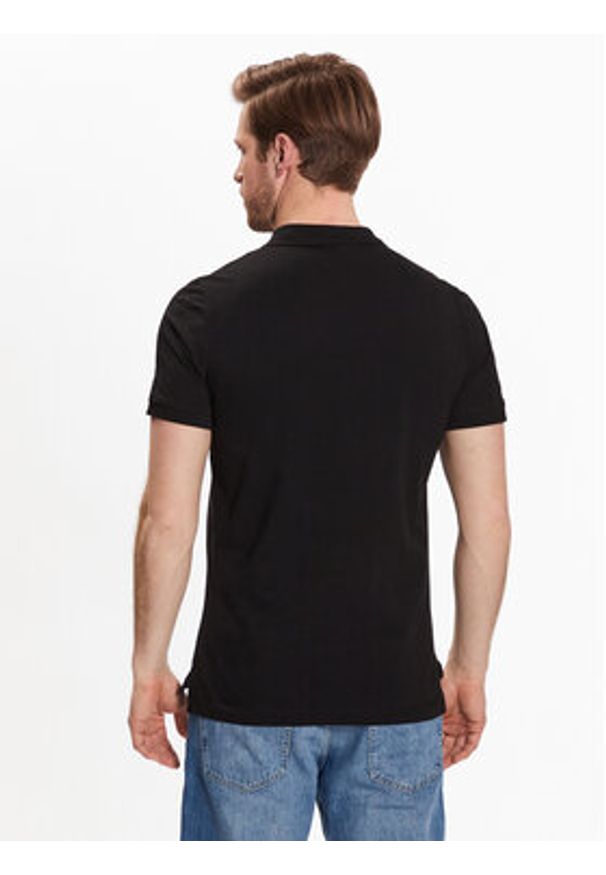 Geox Polo Piquet M3510B-T2649 F9000 Czarny Regular Fit. Typ kołnierza: polo. Kolor: czarny. Materiał: bawełna