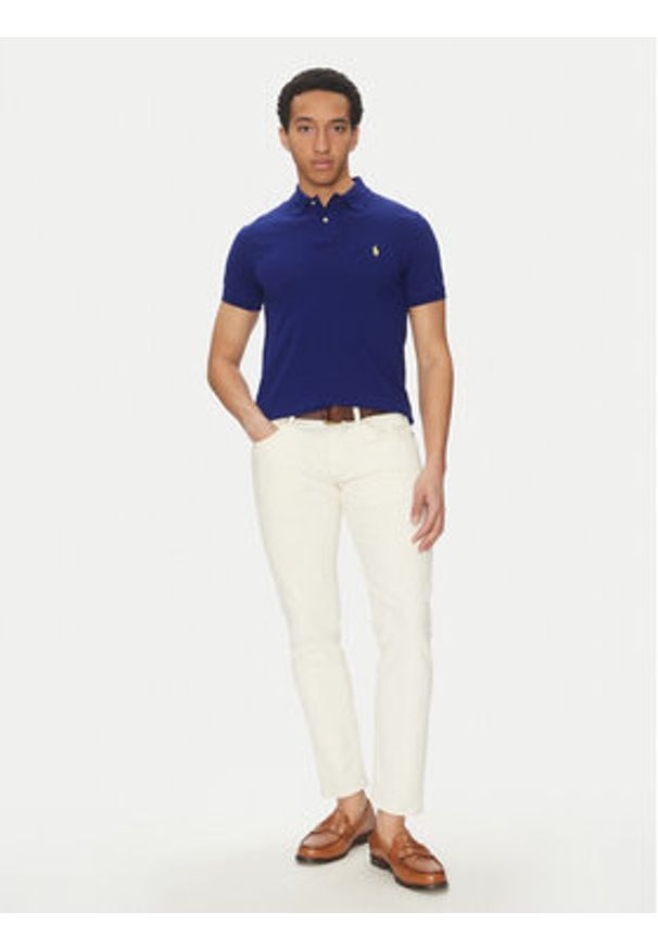 Polo Ralph Lauren Polo Core Replen 710795080 Granatowy Slim Fit. Typ kołnierza: polo. Kolor: niebieski. Materiał: bawełna