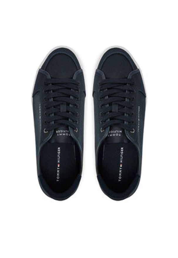 TOMMY HILFIGER - Tommy Hilfiger Tenisówki Core Corporate Vulc Canvas FM0FM05398 Granatowy. Kolor: niebieski. Materiał: materiał
