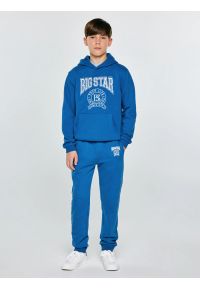 Big-Star - Spodnie chłopięce dresowe niebieskie Lamenp 402. Okazja: na co dzień, na uczelnię. Kolor: niebieski. Materiał: dresówka. Wzór: haft. Styl: sportowy, casual, młodzieżowy #5
