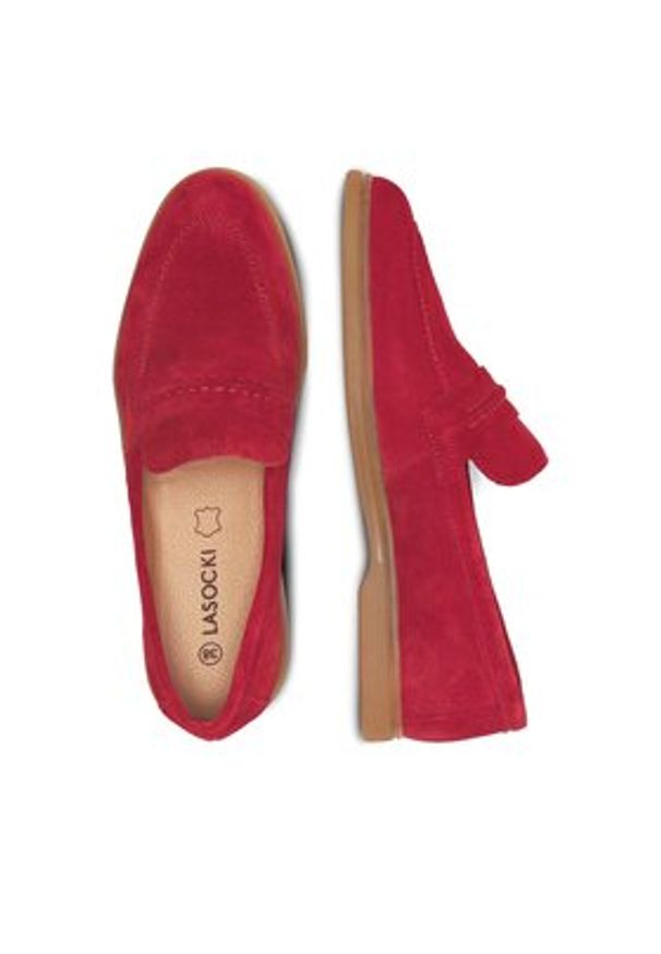Lasocki Mokasyny WI16-VINISKA-01 Czerwony. Kolor: czerwony. Materiał: skóra, zamsz