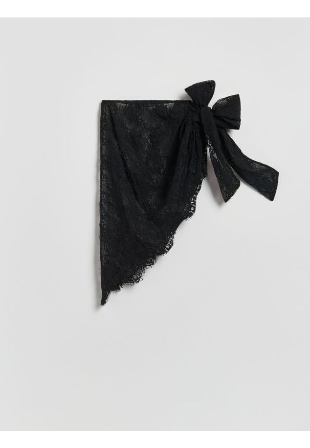 Reserved - Koronkowa spódnica mini - czarny. Kolor: czarny. Materiał: koronka