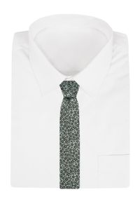 Krawat Męski - Beż w Drobne, Brązowe Kwiatki - Alties. Kolor: brązowy, beżowy, wielokolorowy. Materiał: tkanina. Wzór: kwiaty. Styl: wizytowy, elegancki #3