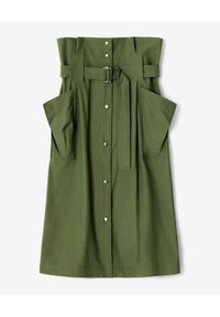 Kenzo - KENZO - Spódnica midi w kolorze khaki. Stan: podwyższony. Kolor: zielony. Materiał: materiał #1