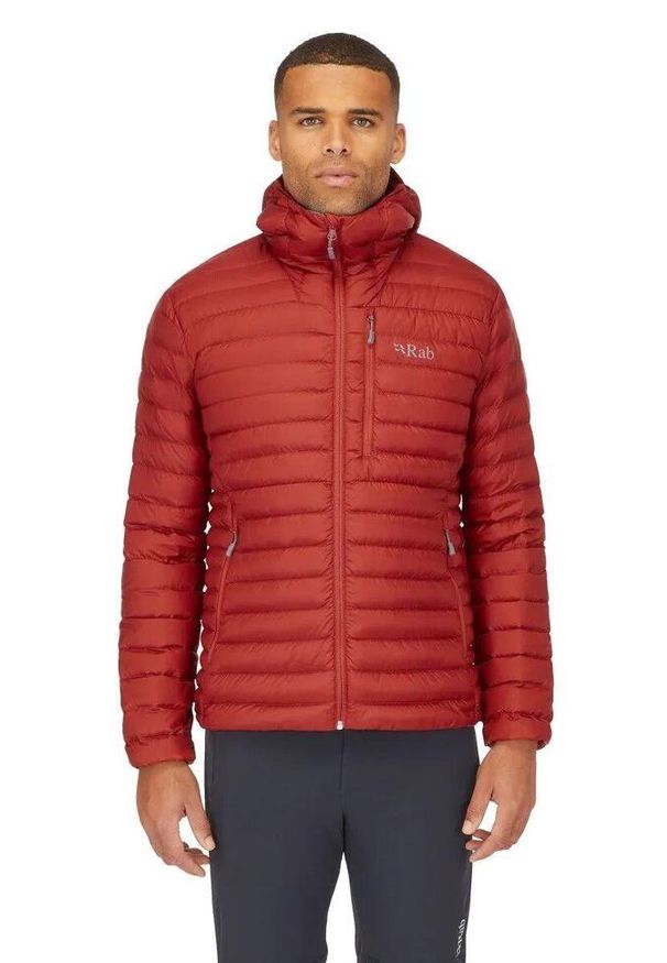 Kurtka puchowa męska Rab Microlight Alpine Jacket z kapturem. Typ kołnierza: kaptur. Kolor: czerwony. Materiał: puch