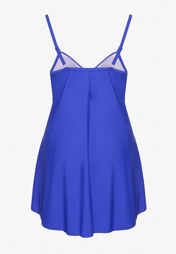 Born2be - Niebieskie Bikini Top o Rozkloszowanym Kroju i Majtki Figi ze Ściągaczem Folarune. Kolekcja: plus size. Kolor: niebieski