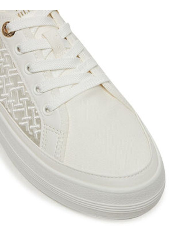 TOMMY HILFIGER - Tommy Hilfiger Sneakersy Vulc Embroidered Sneaker FW0FW08685 Biały. Kolor: biały. Materiał: materiał