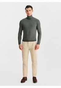 Pako Lorente - PAKO LORENTE - Golf męski w zielonym kolorze. Typ kołnierza: golf. Kolor: szary, zielony, brązowy, beżowy. Materiał: wiskoza, nylon. Sezon: jesień #6