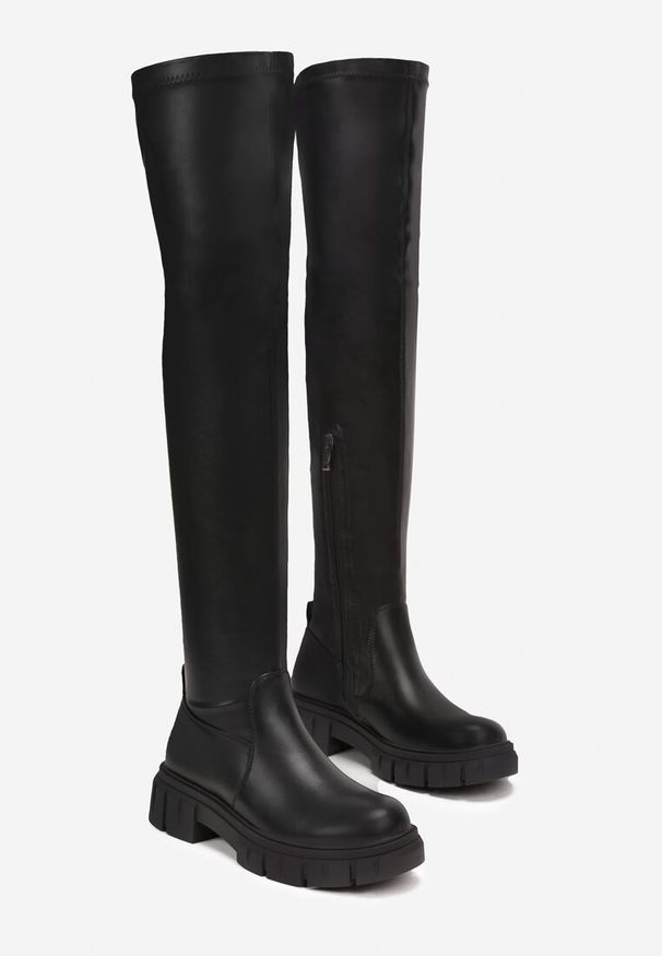 Renee - Czarne Kozaki za Kolano z Protektorem Tulliara. Wysokość cholewki: za kolano. Kolor: czarny