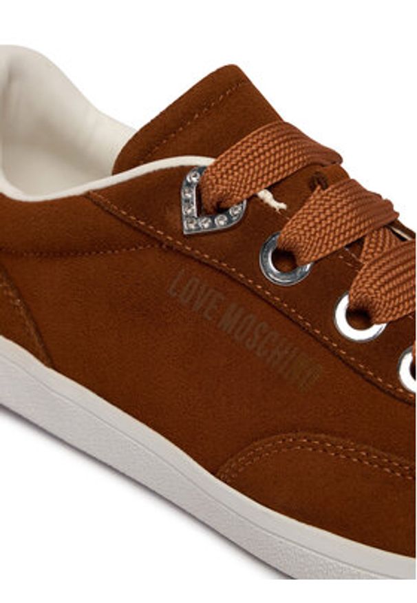 Love Moschino - LOVE MOSCHINO Sneakersy JA15142G1OIG0200 Brązowy. Kolor: brązowy. Materiał: zamsz, skóra