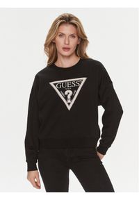 Guess Bluza W4RQ13 KC5H2 Czarny Relaxed Fit. Kolor: czarny. Materiał: syntetyk, bawełna