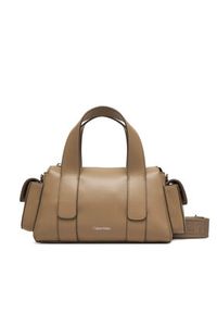 Calvin Klein Torebka Webbing Strap Pocket Bag LV04F3291G Beżowy. Kolor: beżowy. Materiał: skórzane #3