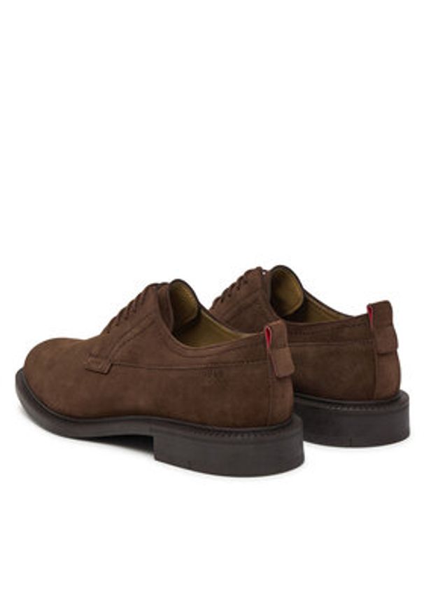 Hugo - HUGO Półbuty Lysander Derb 50563372 Brązowy. Kolor: brązowy. Materiał: zamsz, skóra