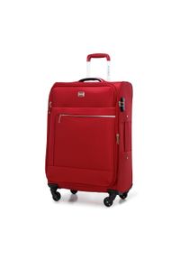 Wittchen - Zestaw walizek miękkich z błyszczącym suwakiem z przodu czerwony. Kolor: czerwony. Materiał: poliester. Styl: wakacyjny #5