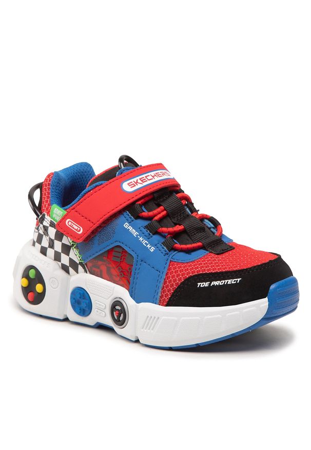 skechers - Sneakersy SKECHERS - Gametronix 402260L/BLMT Blue/Multi. Zapięcie: rzepy. Materiał: skóra, materiał