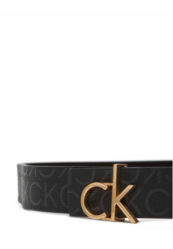 Calvin Klein Pasek Damski Ck Buckle Reversible Belt 30Mm Mono LV04F7038G Czarny. Kolor: czarny. Materiał: skóra