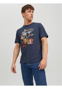 Jack & Jones - Jack&Jones T-Shirt Beach Bone 12234309 Granatowy Standard Fit. Kolor: niebieski. Materiał: bawełna