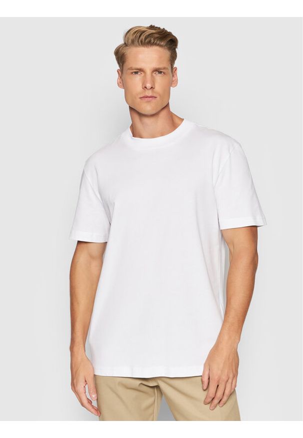 Selected Homme T-Shirt Colman 16077385 Biały Relaxed Fit. Kolor: biały. Materiał: bawełna