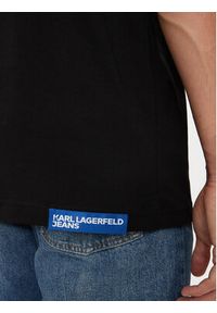 Karl Lagerfeld Jeans - KARL LAGERFELD T-Shirt Klj Regular Monogram Sslv Tee 236D1704 Czarny Regular Fit. Typ kołnierza: dekolt w karo. Kolor: czarny. Materiał: bawełna #3