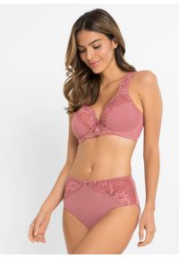 bonprix - Figi maxi z koronką (2 pary). Kolor: szary. Materiał: koronka. Wzór: koronka, kwiaty