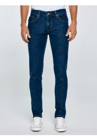 Big-Star - Jeansy męskie skinny granatowe Jeffray 663. Okazja: na co dzień. Stan: obniżony. Kolor: niebieski. Styl: klasyczny, casual, elegancki