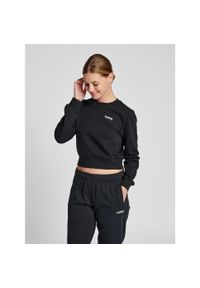 Damska krótka bluza Hummel LGC Shai. Kolor: czarny. Materiał: dresówka, bawełna, materiał. Długość: krótkie. Wzór: haft