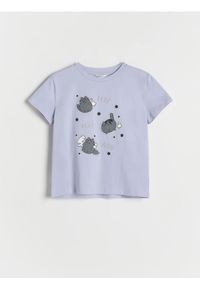 Reserved - T-shirt Pusheen - lawendowy. Kolor: fioletowy. Materiał: bawełna