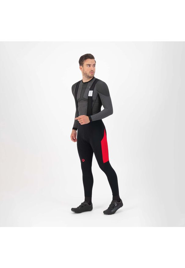 ROGELLI - Lekko ocieplane spodnie rowerowe męskie Rogelli TYRO. Kolor: wielokolorowy, czarny, czerwony. Sezon: wiosna, jesień. Sport: kolarstwo