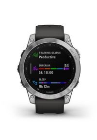 GARMIN - Zegarek sportowy Garmin Fenix 7 srebrny z grafitowym paskiem. Rodzaj zegarka: cyfrowe. Kolor: wielokolorowy, srebrny, szary. Materiał: materiał. Styl: sportowy #2