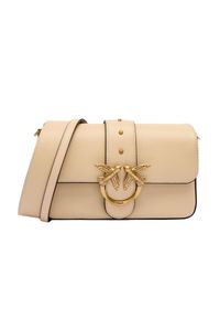 Pinko - PINKO Beżowa kopertówka Love One Mini Slouchy FL Vitello Morbido. Kolor: beżowy. Materiał: skórzane. Styl: casual, elegancki #2