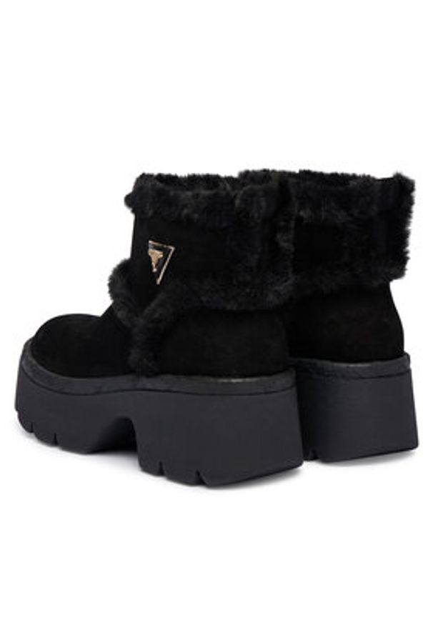 Guess Botki FLFBRD ESU10 Czarny. Kolor: czarny. Materiał: skóra, zamsz