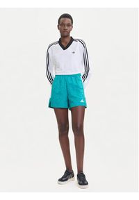 Adidas - adidas Bluzka adicolor Football Jacquard JV9740 Biały Loose Fit. Kolor: biały. Materiał: syntetyk