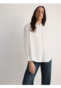 Reserved - Koszula oversize z bawełny - złamana biel. Materiał: bawełna #1