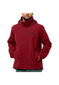 Kurtka trekkingowa męska Jack Wolfskin 11111422607. Typ kołnierza: kaptur. Kolor: czerwony. Styl: klasyczny