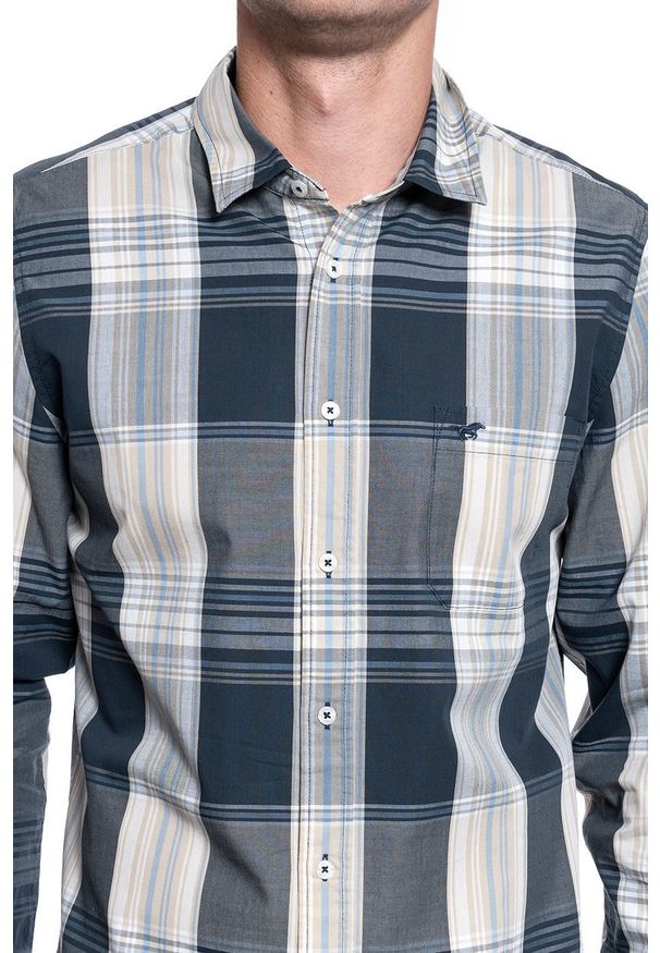 Mustang - MĘSKA KOSZULA MATERIAŁOWA MUSTANG CLEMENS BIG CHECK 1009830 11787. Materiał: materiał