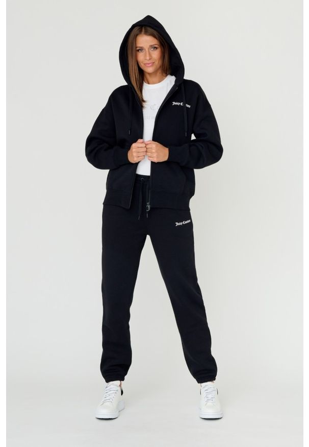 Juicy Couture - JUICY COUTURE Czarna damska bluza Randy, Rozmiar S. Okazja: na co dzień. Kolor: czarny. Materiał: bawełna. Styl: casual