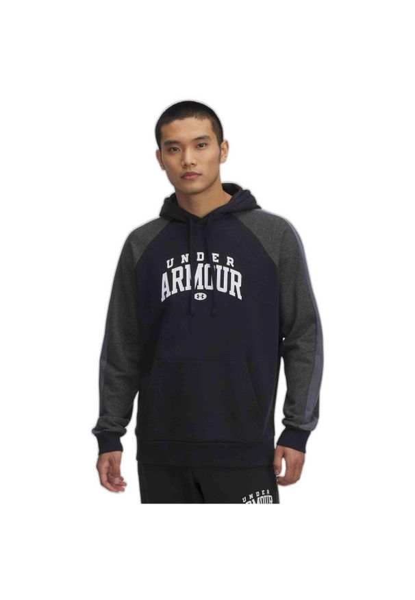 Bluza Under Armour Rival Fleece Colorblock Hoodie. Kolor: czarny. Sport: fitness