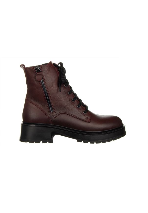 Trzewiki Bayla-161 177 4011 Bordo 161622, Skóra naturalna - 40. Okazja: na co dzień. Nosek buta: okrągły. Kolor: czerwony. Szerokość cholewki: normalna. Wysokość cholewki: za kostkę. Materiał: skóra. Sezon: zima, jesień. Obcas: na obcasie. Styl: elegancki, casual, klasyczny. Wysokość obcasa: średni