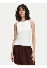 Vero Moda Top Nira 10341982 Biały Slim Fit. Kolor: biały. Materiał: bawełna #1