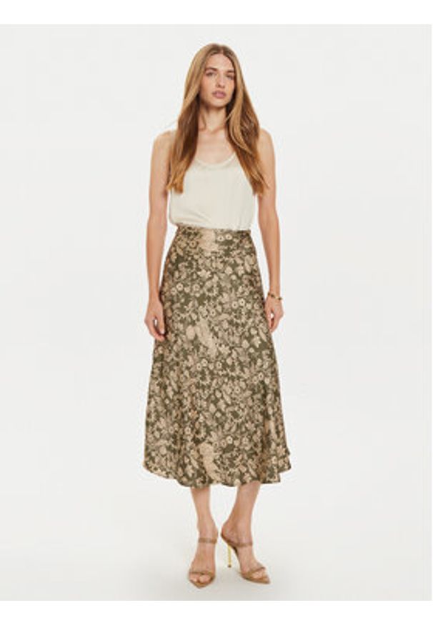 Pepe Jeans Spódnica midi Piety PL901162 Zielony Regular Fit. Kolor: zielony. Materiał: syntetyk