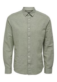 Only & Sons Koszula 22012321 Zielony Slim Fit. Kolor: zielony. Materiał: bawełna #3